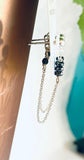 Hematite Chain Loop Earrings-Hematite Gemstone - Janine Design