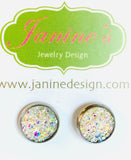 Resin "Druzy " Sparkle Studs/ Stud Earrings/ Colorful Stud Earrings/ Affordable Gifts/Resin Sparkle Stud Earrings - Janine Design