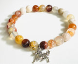 Gemstone Stretch Bracelet-Labradorite, agate, Calcite, Chalcedony Gemstone Stretch Bracelet