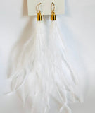 Lightweight Wispy Feather Earrings/ Long Earrings/ Statement Earrings - Janine Design