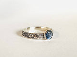 Kyanite Scroll Ring, Silver Band Ring - Janine Design