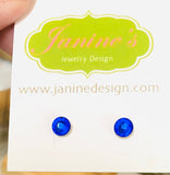 blue, Crystal Studs/Resin Studs/Hypoallergenic Studs