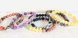 Gemstone Stretch Bracelet-Labradorite, agate, Calcite, Chalcedony Gemstone Stretch Bracelet