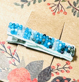 One Tiny Genuine Gemstone Barrette, Hair Clip, Woven Hair Clip