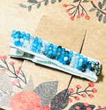 One Tiny Genuine Gemstone Barrette, Hair Clip, Woven Hair Clip - Janine Design