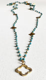 Quatrefoil Design Necklace, Long Layering Necklace
