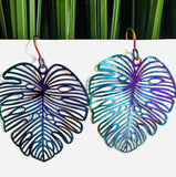 Monstera Leaf Colorful Earrings/Leaf Earrings /Niobium