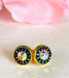 Chain and Crystal Studs/Sprkle Studs,GP Stud Earrings - Janine Design