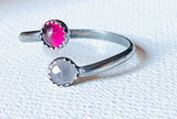 Pink Quartz Ring, Antique ring with Pink stones - Janine Design